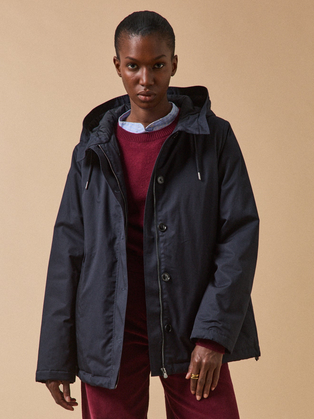 Women's supple parka with quilted lining