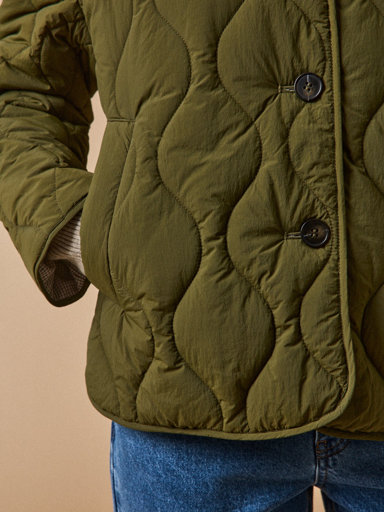 Women's quilted jacket with no collar - Image 6