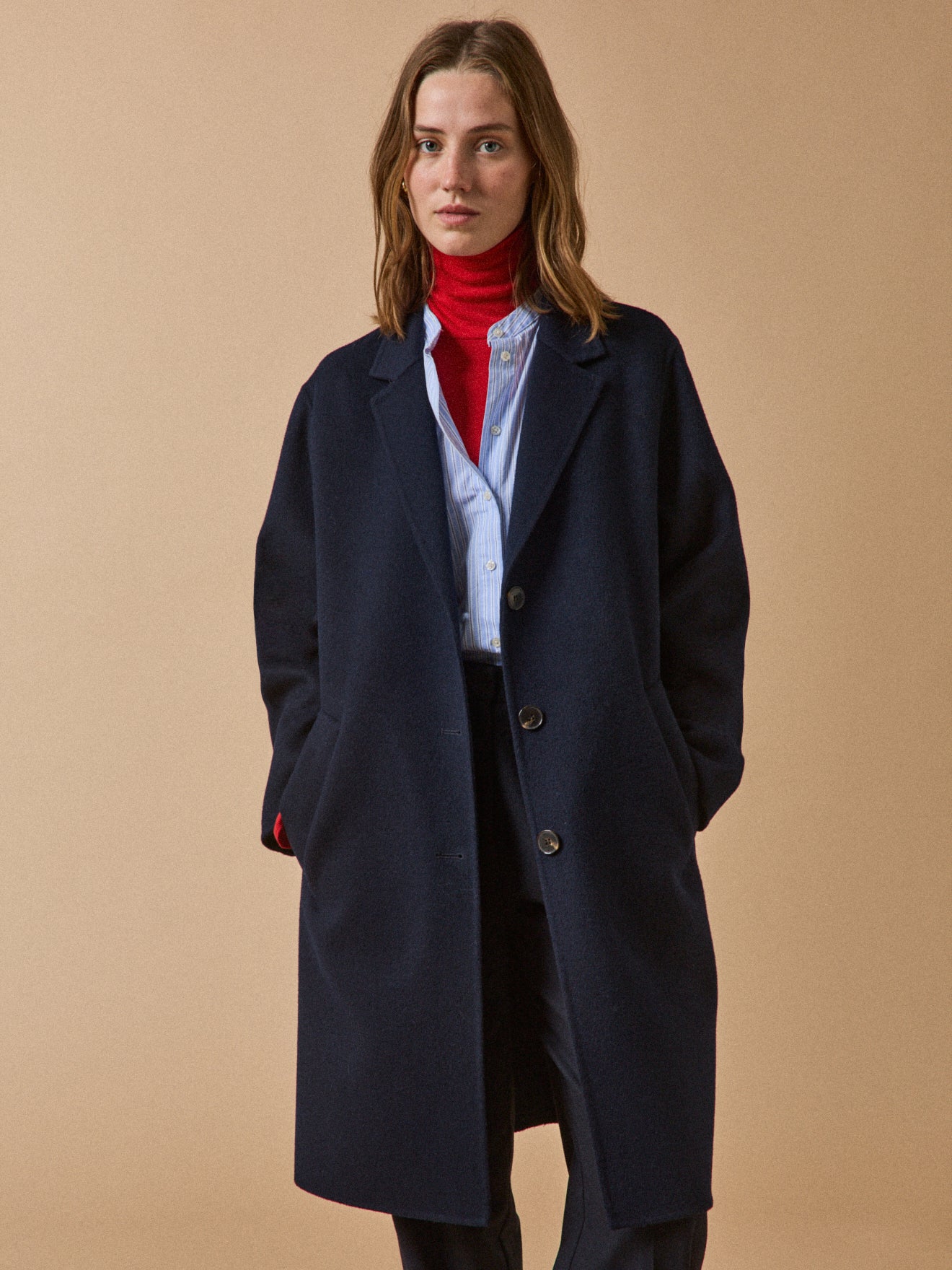 Women's double-sided woolen coat