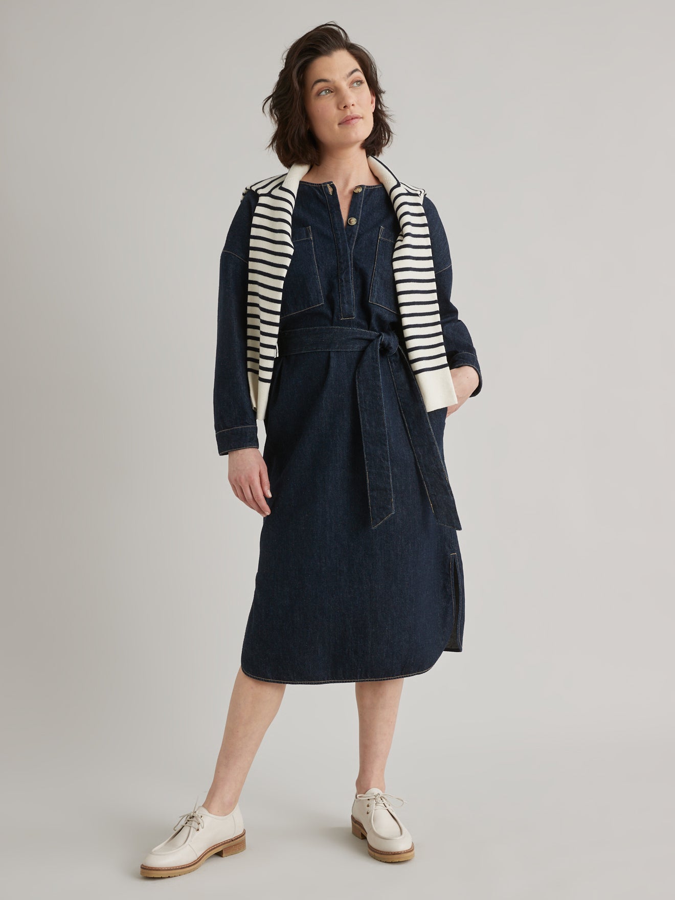 Women's cotton and hemp shift-dress - Image 4