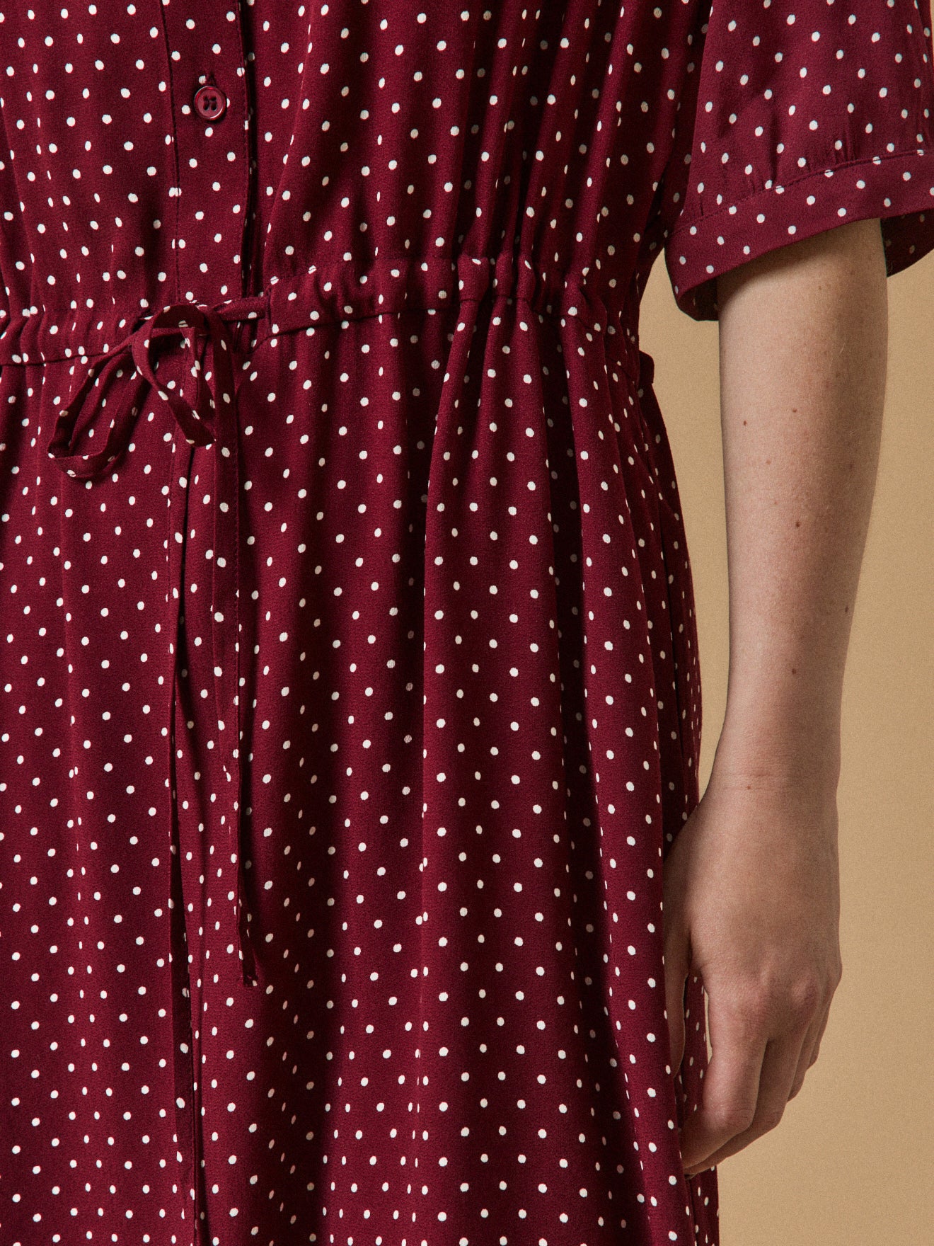 Women's dot-print retro-style knee-length dress - Image 6