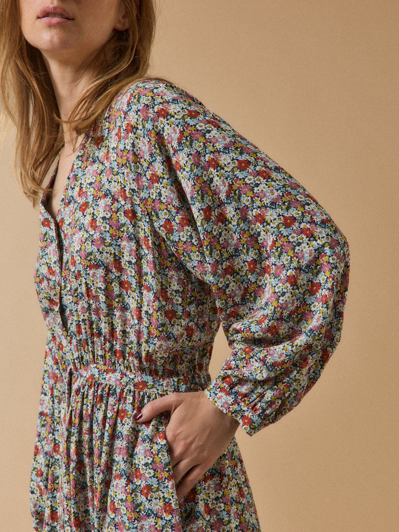 Women's long Libby motif dress made with Liberty fabric - The Limited Collection - Image 4