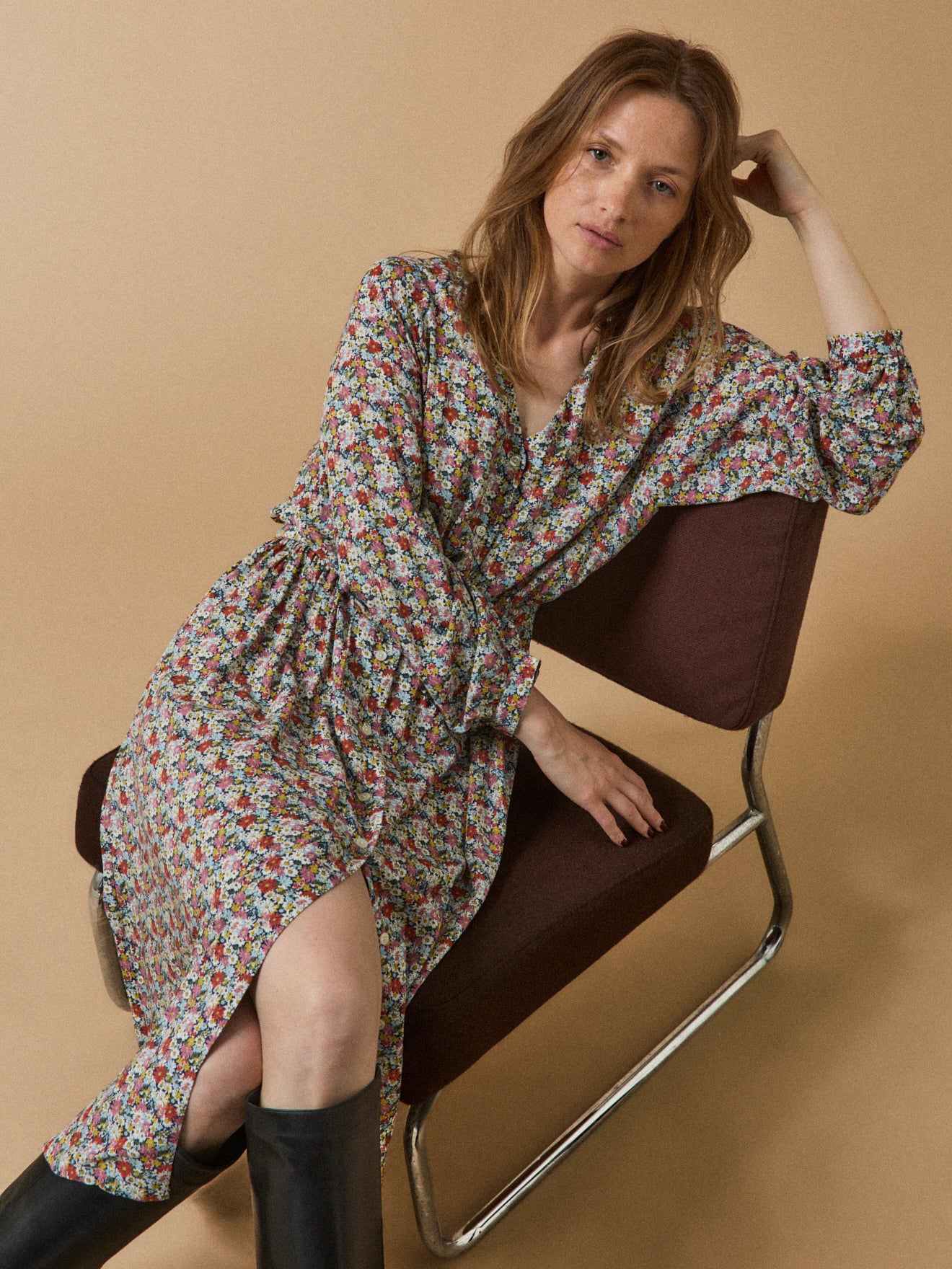 Women's long Libby motif dress made with Liberty fabric - The Limited Collection - Image 5