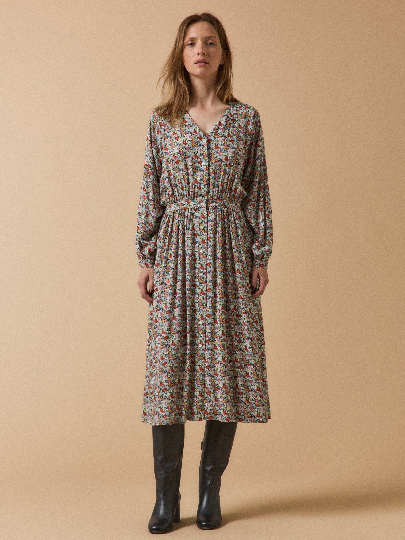 Women's long Libby motif dress made with Liberty fabric - The Limited Collection - Image 7