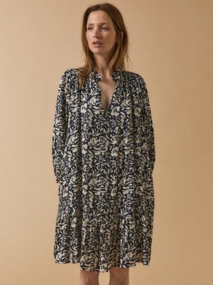 Women's short Luna-print viscose sheath dress