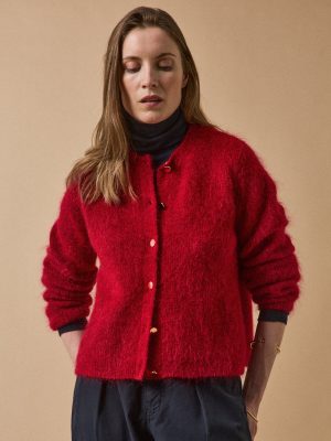 Women's wool and mohair cardigan