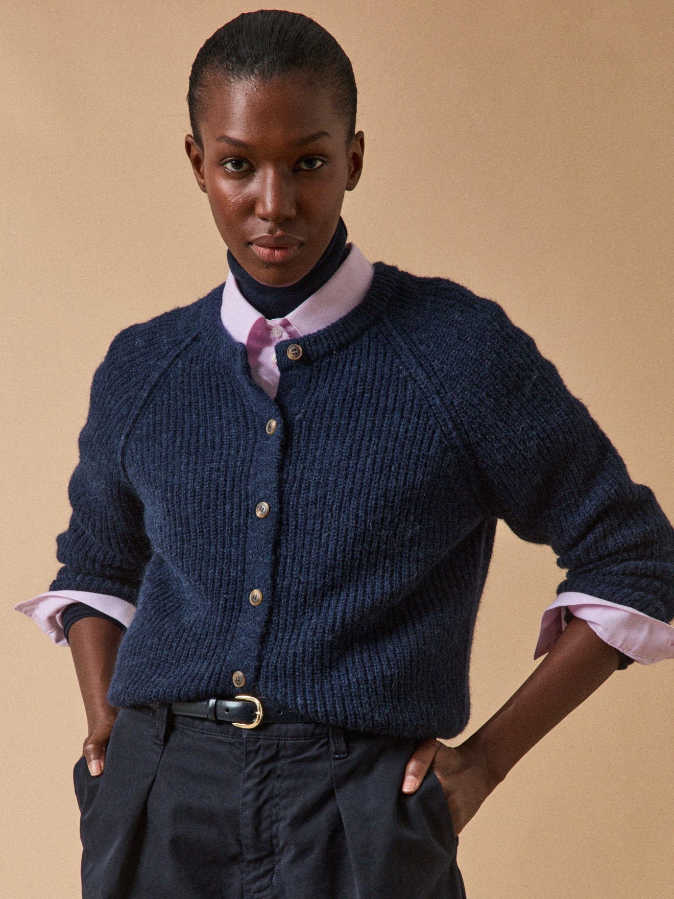 Women's cardigan with wool, alpaca and mohair