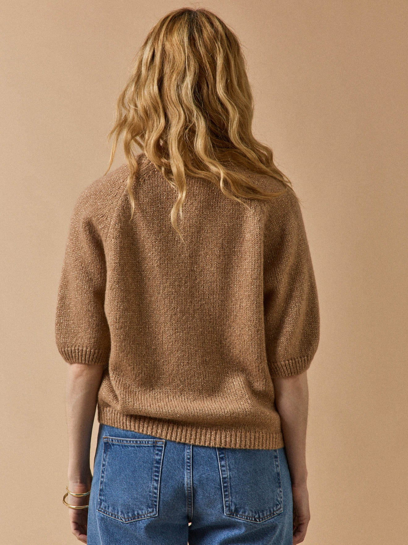 Women's short-sleeved iridescent sweater - Image 2