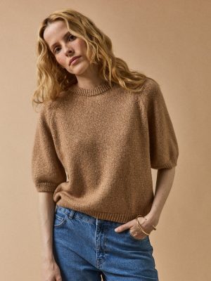 Women's short-sleeved iridescent sweater