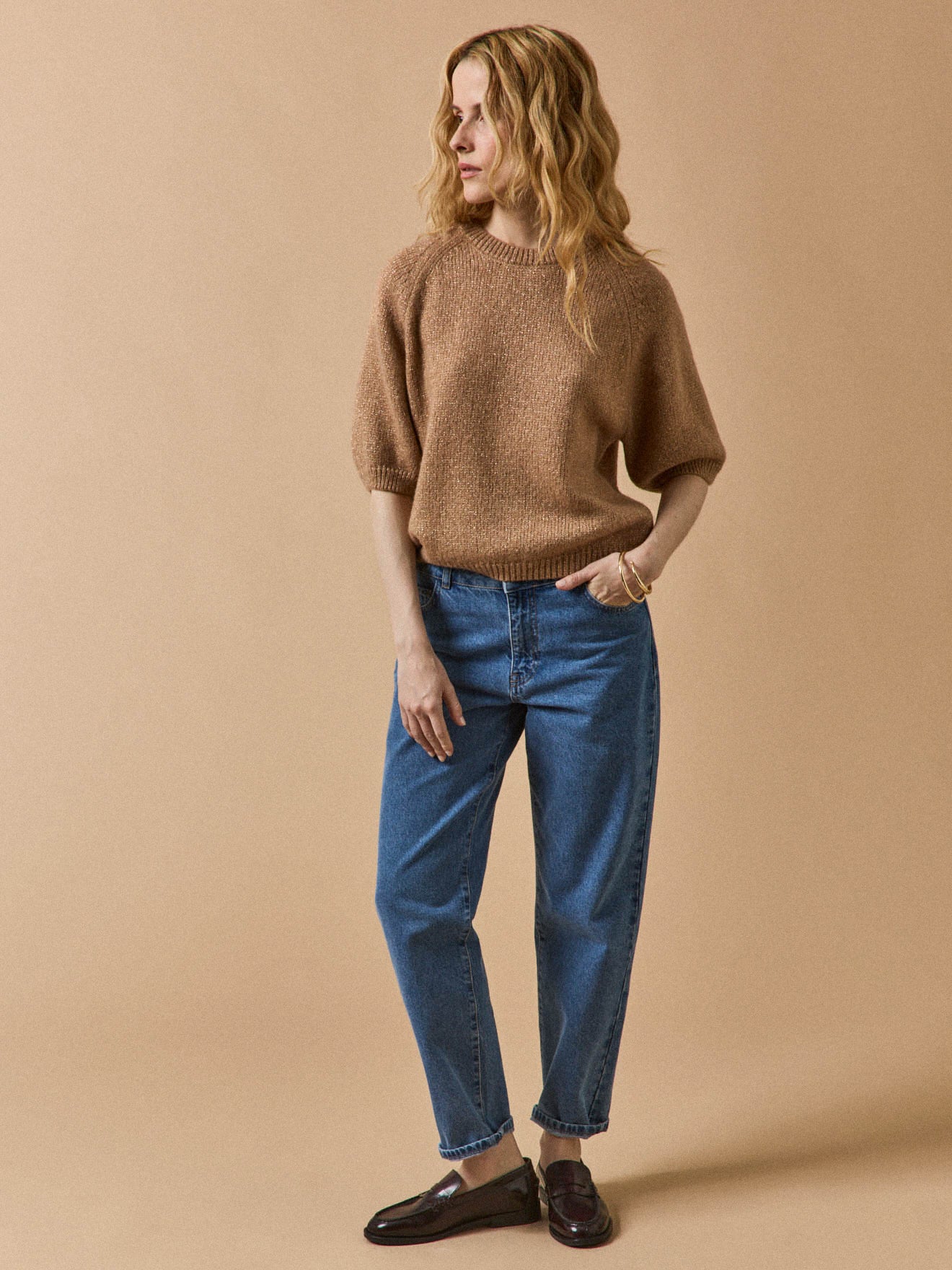 Women's short-sleeved iridescent sweater - Image 4