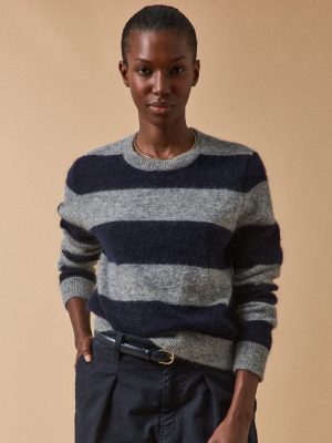 Women's two-color striped sweater