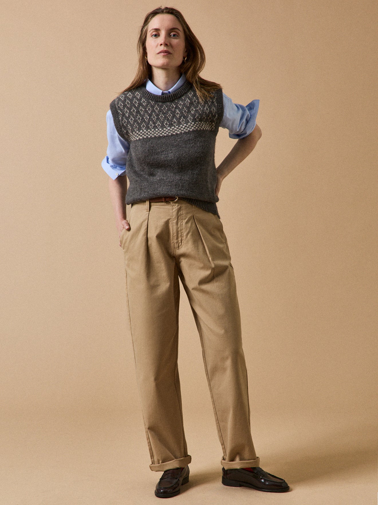 Women's sleeveless jacquard sweater in a mohair blend - Image 4