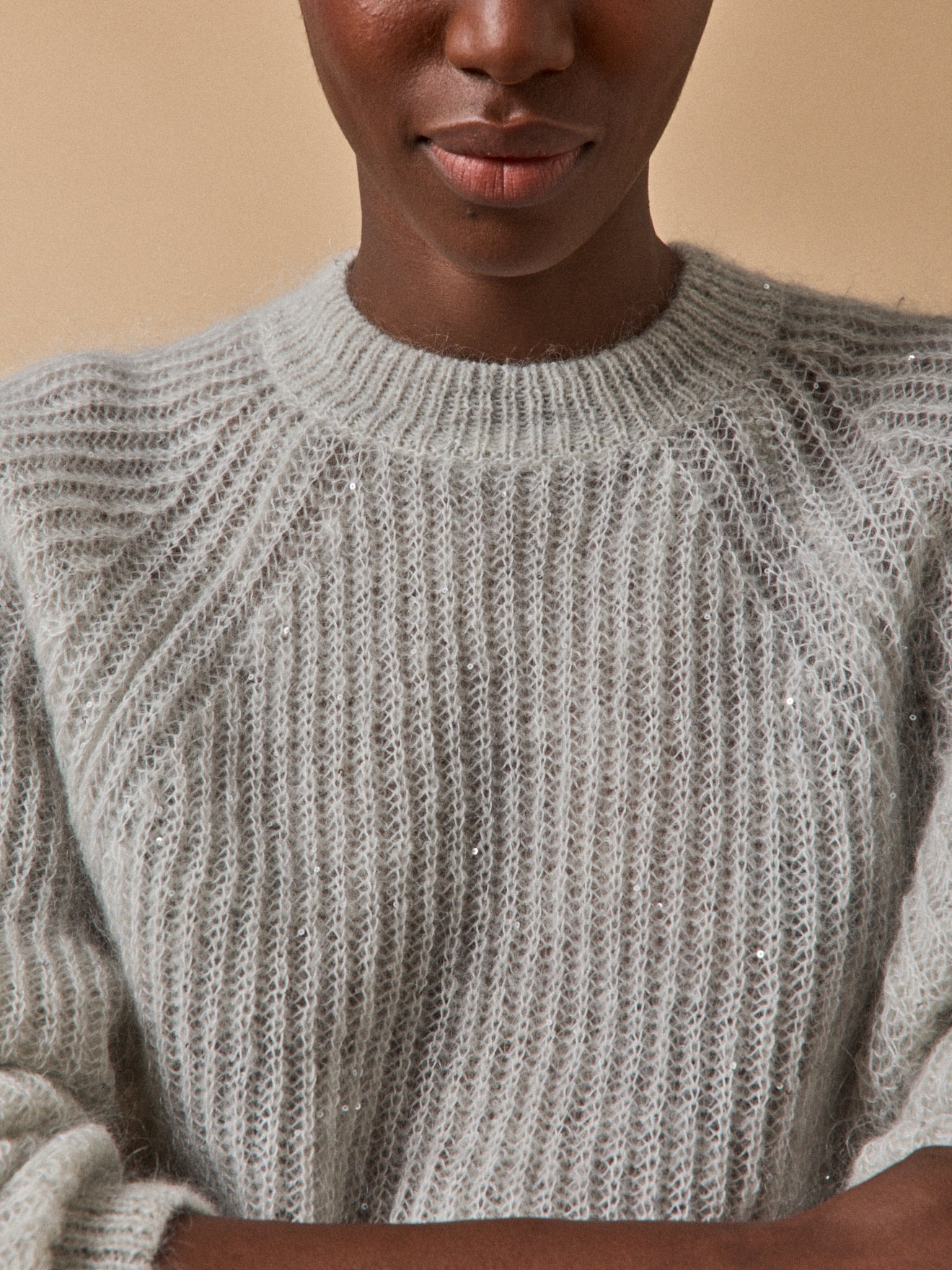 Women's mohair and alpaca sequined sweater - Image 3