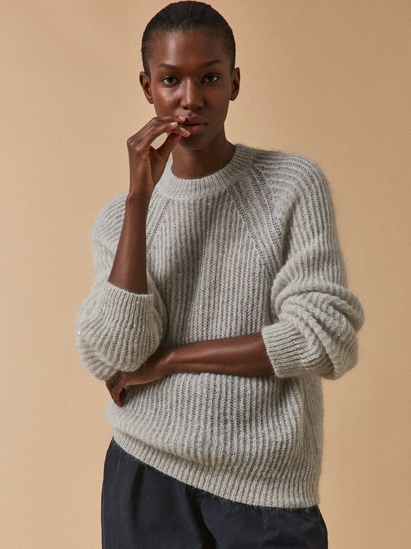 Women's mohair and alpaca sequined sweater - Image 4