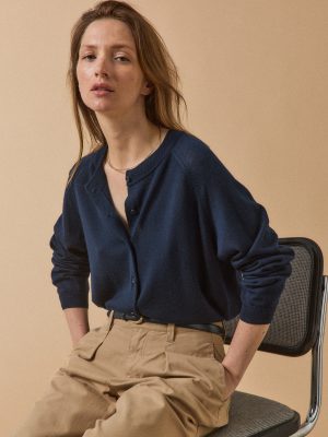 Women's button RWS* merino wool cardigan