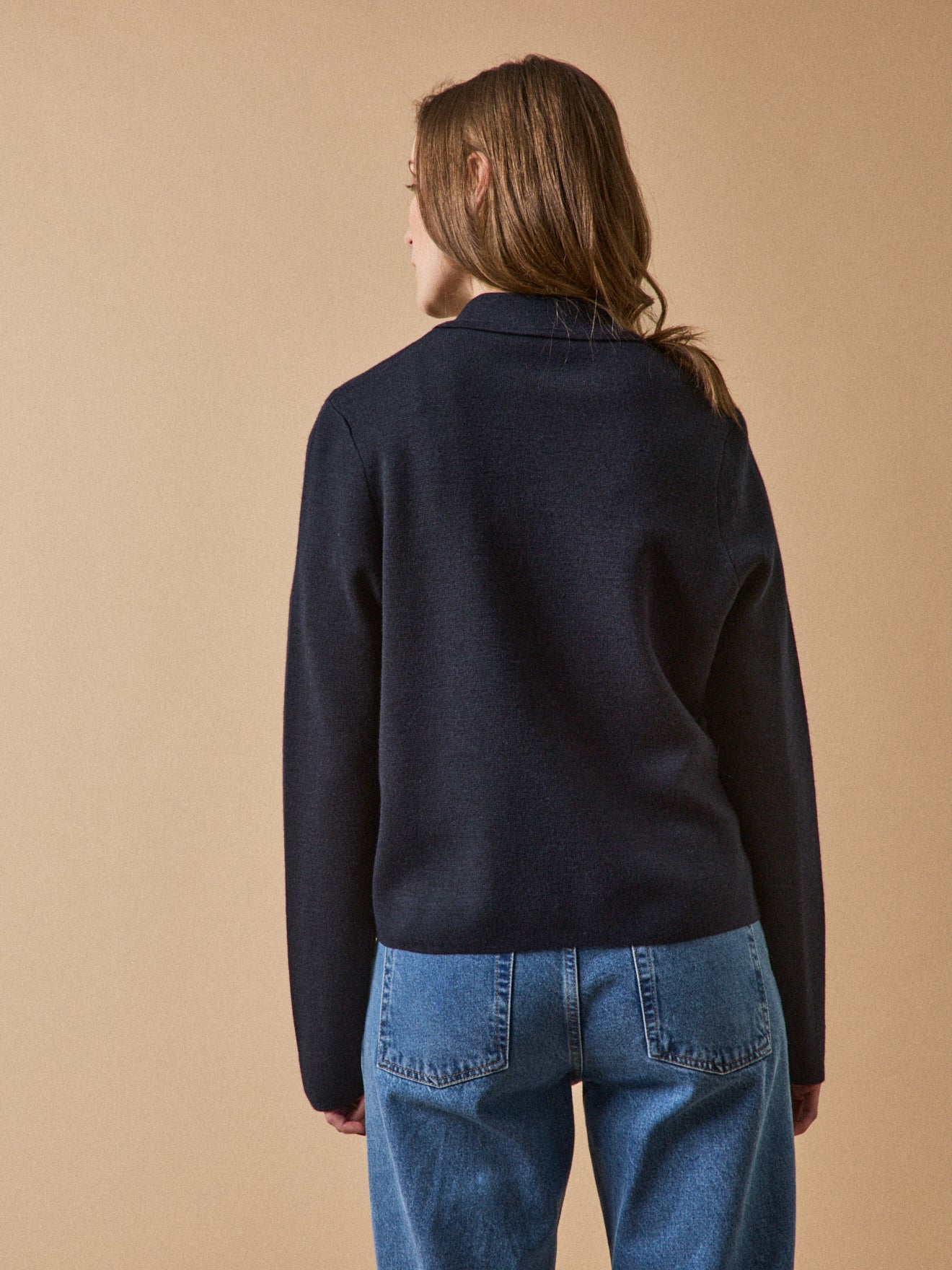 Women's Milano knit cardigan with shirt collar - Image 2